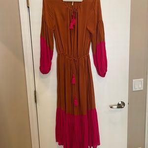 Free People color blocked midi/maxi dress